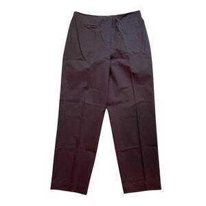 Talbots Stretch Brown Trousers Women's Size 12 Cotton Blend Straight Leg Pants